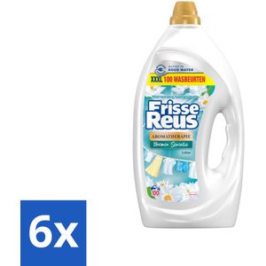 6 x Frisse Reus - Vloeibaar Wasmiddel - Lotus - Witte Was - 100 Wasbeurten - Wasmiddel - Vloeibaar Wasmiddel - Witte Was - Vlekken Verwijderen - Lotusgeur