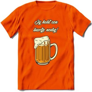 Ik Heb Een Biertje Nodig T-Shirt | Bier Kleding | Feest | Drank | Grappig Verjaardag Cadeau | - Oranje - 3XL
