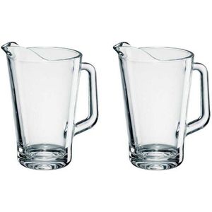 3x Glazen water karaffen van 1,5 L Conic- Sapkannen/waterkannen/schenkkannen - Pitcher/Pitchers