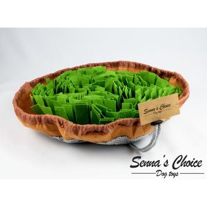 Senna's Choice® - XL Snuffelmat Groen/Bruin - Hondenspeelgoed - Antischrok - 45 cm - Voerbak - Denkspelletje