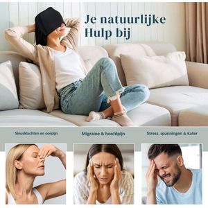 Goodivery® - Migraine Masker - Snelle - Natuurlijke Verlichting Bij Migraine - Hoofdpijn - Sinusitis - Oorpijn En Gezwollen Ogen - Kan Warm Of Koud Worden Gebruikt - Verkoelende Kompressen Voor Het Hoofd.