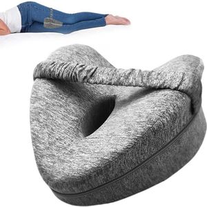 CRLYN® Kniekussen Voor in Bed - Beenkussen Zijslaper - Verhoging Rugslaper - Orthopedisch - Grijs
