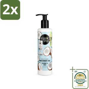 Organic Shop - Daily Care Coconut & Shea Shower Gel - Hydratatie & Verzorging - 280 ml - Voordeelverpakking - 2 stuks - Douchegel met mango - Douchegel met tangerine