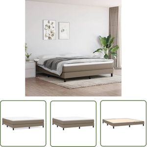 The Living Store Bedframe zonder matras stof taupe 180x200 cm - Boxspring Frame - Bed Frame - Tweepersoons Bed - Taupecouleur - Stoffen Bed