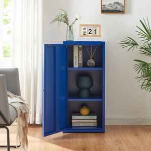 Metalen kast Burlöv 88x40x35 cm blauw [en.casa]