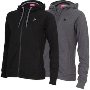 2-Pack Donnay - Stretch Vest met capuchon (Jale) - Sportvest - Dames - Black/Charcoal-marl (1076) - maat S