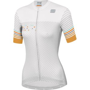 Sportful Fietsshirt Korte mouwen voor Dames Wit Zilver - SF Sticker W Jersey-White Silver Gold - XL