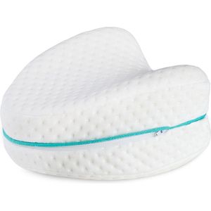 Parade Home® Kniekussen- Ergonomisch Kniekussen voor in bed - Beenkussen Hart- Pijnverlichtend Orthopedisch Kniekussen voor Zijslapers- Wit 26cm