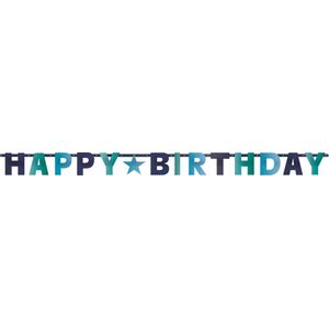 Amscan Letterslinger 'happy Birthday' 240 Cm Folie Blauw/zwart