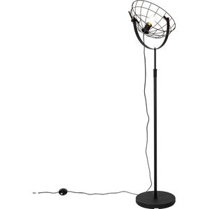 QAZQA hanze - Industriele Vloerlamp | Staande Lamp - 1 lichts - H 168.6 cm - Zwart - Industrieel - Woonkamer | Slaapkamer | Keuken