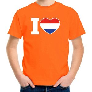 Oranje I love Holland shirt kinderen 110/116
