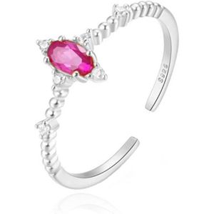 Stijlvolle Elenza Zilveren Ring met Paarse Kristal – Tijdloze Elegantie voor Dames