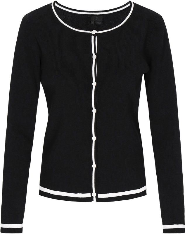 DreiMaster - Klassik - Gebreid Vest - Zwart/Wit