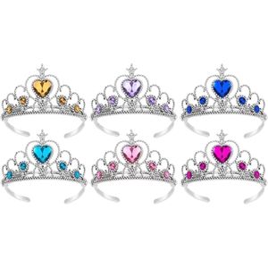 Uitdeelzakjes - Prinsessen Tiara - Kroon - 6-pack - Verkleedkleren Meisje - Paars, Blauw, Roze - Prinsessen speelgoed - Voor bij je prinsessenjurk meisje