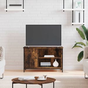 The Living Store Klassieke TV-kast - 80 x 40 x 50 cm - Gerookt Eiken