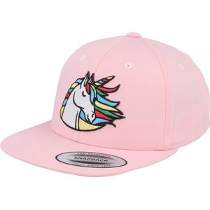 Hatstore- Kids Rainbow Unicorn Patch Pink Snapback - Unicorns Cap