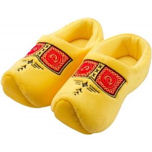 Klomppantoffels - Geel - Met Bruine Bies