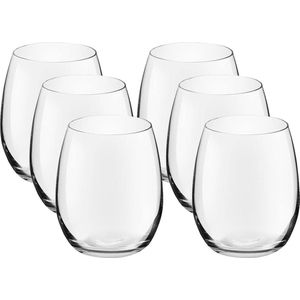 12x Drinkglazen/waterglazen Bouquet transparant 390 ml - Tumbler drinkglazen rond van glas 390 ml