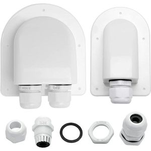 Waterdichte Zonne Kabelinvoerwartel Enkele en Dubbele Gaten ABS IP68 Waterbeschermende Kabelgoot voor Zonnepanelen van Campers Caravans Boten voor Kabel 6-12 mm - Set van 2 stuks
