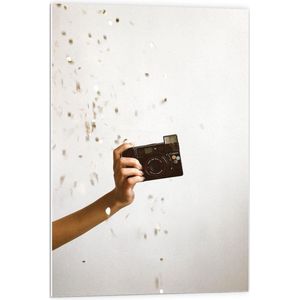 Forex - Met Glitter Bestrooide Camera - 60x90cm Foto op Forex