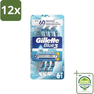 Gillette - Blue 3 Cool - Wegwerpscheermesjes - Comfort Fresh - 6 Scheermesjes - Voordeelverpakking - 12 stuks - Scheermesjes - Scheermes