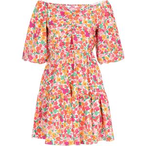myMo - Jurk - Off-shoulder - Mini - Korte Mouwen - Bloemenprint