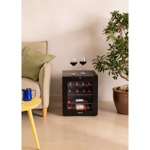 CREATE- Elektrische wijnkoeler voor 12 of 15 flessen met metalen planken - 4 ° C tot 18 ° C - WINECOOLER L15