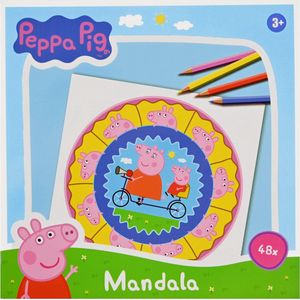 Mandala Kleurboek Peppa Pig - Kleurboek Peppa Pig - Kleurboeken voor Kinderen - Tekenboek voor Kinderen - Kleurboek Kinderen - Tekenen Kinderen - Kleurplaten - Tekenblok voor Kinderen - 48 Pagina's - 18 x 18 cm - Vanaf 3 jaar - Multi Kleuren.