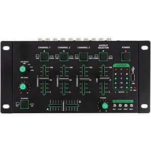 Mengpaneel dj - Mengpaneel mixer - Mengpaneel met versterker - Mengpaneel bluetooth - 22,2 x 12,9 x 2,8 cm - 4 kanalen