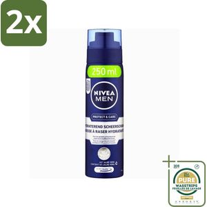 Nivea - Scheerschuim Men - Original - Beschermend - 250 ml - Voordeelverpakking - 2 stuks - Scheerproducten - Gladde scheerbeurt