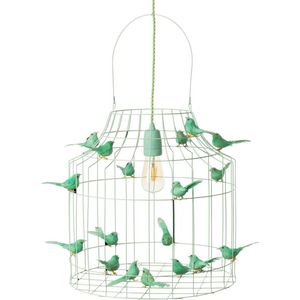 Mintgroene babykamer hanglamps-smet vogeltjes nét echt