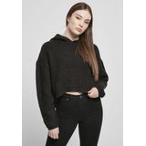 Urban Classics - Oversized Crop Hoodie - S - Zwart