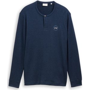 TOM TAILOR - Shirt - Donkerblauw - Lange Mouw - Ronde Hals
