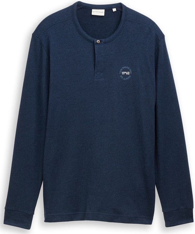 TOM TAILOR - Shirt - Donkerblauw - Lange Mouw - Ronde Hals