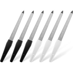 6 stuks zwaard nagelvijl set voor manicure en pedicure wit + zwart