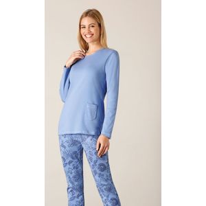 Warme blauwe damespyjama van Hajo - Blauw - Maat - 48/50