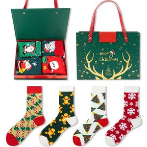 Kerstkousen Cadeaudoos - 4 Paar - Kerstkousen - 18*18cm Kousen - Kerstkousen - Herfst/Winterkousen - Kousen Cadeaudoos - Kerstcadeau - Herfst/Winterbenodigdheden - Kerstbenodigdheden