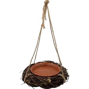 GARDEN SPIRIT Vogelbad hangend vogelwaterbak rond Ø 32 cm. gevlochten