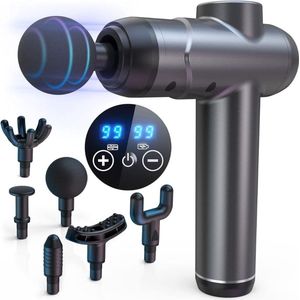 Massage Gun Professioneel – Incl. 6 Opzetstukken – Opladen Type C – Massage Pistool 2600mAh – Theragun – 99 Snelheden – Massage Gun Sport – Massage Pistool - Massageapparaten – Massagegun - Zwart