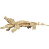 Houten Dieren 3D Puzzel Krokodil - Speelgoed Bouwpakket 23 X 18,5 X 0,3 Cm.