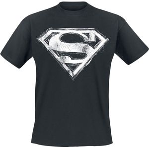 Superman Smudge Logo T-shirt zwart 5XL