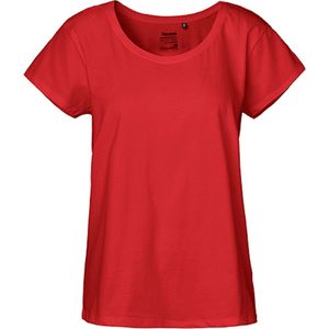 Ladies´ Loose Fit T-Shirt met ronde hals Red - S