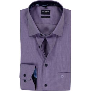 OLYMP Luxor modern fit overhemd, mouwlengte 7, structuur, paars