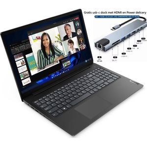 Lenovo V15 G4 - Ryzen 7 7730U - 16GB DDR4 - 512GB SSD M.2 - Windows 11 Pro - USB-C Dock - 2 jaar garantie