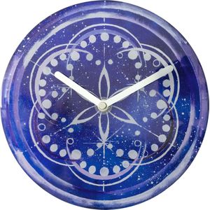 Tafel/Wandklok 20cm-Stil-Donker Blauw-Gehard glas-NeXtime Cosmo Indigo Table