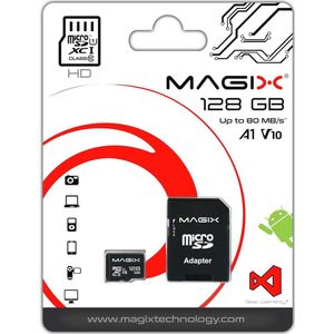 MicroSD-kaart HD Series 128GB Class 10 met SD Adapter - Leessnelheid tot 80 MB/s voor Smartphones en Tablets