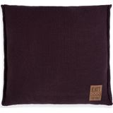 Knit Factory Uni Sierkussen - Vierkant kussen - Kussen woonkamer - Bank kussen - Decoratie kussen - Aubergine - 50x50 cm - Kussenhoes inclusief kussenvulling