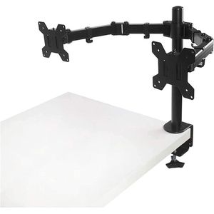 Dubbele Monitor Arm Universeel 2 schermen Zwart - VESA 75x75 - VESA 100x100 - Monitor beugel - Monitoren aan bureau of tafel bevestiging