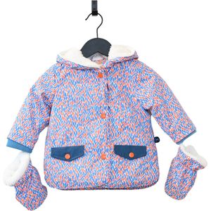 Ducksday - winterjas -baby - waterdicht - afneembare wantjes - peuter - unisex - Joy - maat 74 - VALT GROOT