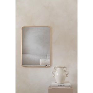 Nordic Style® Wandspiegel 70x50cm | Zacht Goud | Scandinavische Spiegels | Vierkant | Wandspiegel | Badkamerspiegel | Gangspiegel